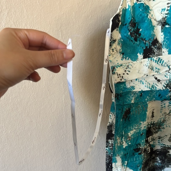 Suzi Chin for Maggy Boutique Blue Floral Pleated Sleeveless Sheath Dress 4P - Picture 11 of 15